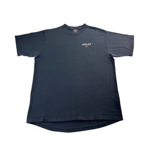 Ariat Rebar Cotton Strong‎ Logo T-Shirt Mens Size XL Black Short Sleeve Tee